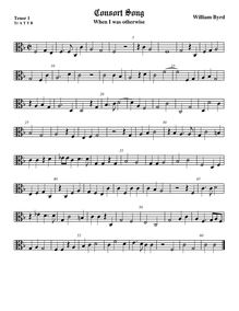 Partition ténor viole de gambe 2, alto clef, 5 chansons, Byrd, William