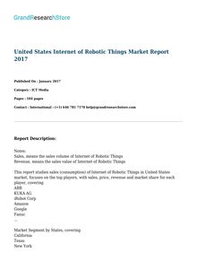United States Internet of Robotic Things Market Report 2017 