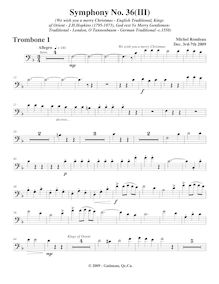 Partition Trombone 1, Symphony No.36  Christmas Symphony , F major par Michel Rondeau