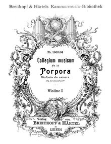 Partition violon 1 , partie, 6 Sinfonie da camera, Porpora, Nicola Antonio