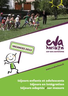 Séjours adaptés enfants brochure Eva-Horizon 2015