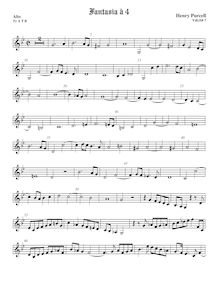 Partition ténor viole de gambe 1, aigu clef, Fantazias et en Nomines par Henry Purcell