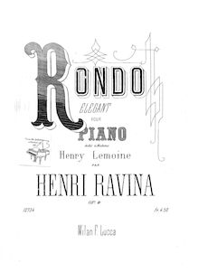 Partition complète, Rondo Elegant, Rondino élégant, Ravina, Jean Henri