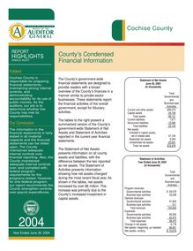 Cochise County June 30, 2004 Report Highlights-Single Audit
