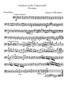 Partition violoncelles, Overture to Offenbach s opéra  Orphée aux Enfers 