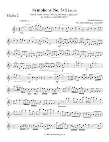 Partition violons II, Symphony No.34, F major, Rondeau, Michel