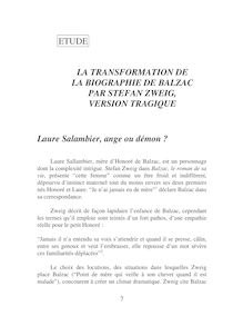 LA TRANSFORMATION DE LA BIOGRAPHIE DE BALZAC PAR STEFAN ZWEIG ...