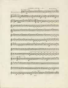 Partition cor 1 (en E♭), Symphony No.2, Seconde Sinfonie à grand orchestre