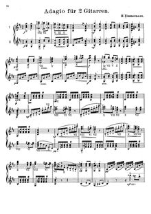 Partition complète, Adagio für 2 Gitarren, A major, Zimmermann, H.