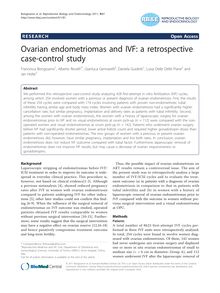 Ovarian endometriomas and IVF: a retrospective case-control study