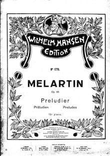 Partition préludes Nos.1-8, 24 préludes, Melartin, Erkki