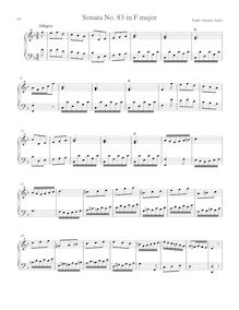 Partition Sonata R.83 en F major, clavier sonates R.81-90, Soler, Antonio