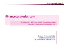 Enquête sur le prêt étudiant en France 2013