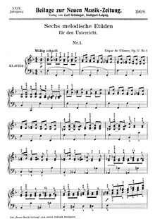 Partition No.1, 6 melodische Etüden, Op.17, Glimes, Edgar de