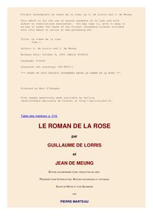 Le roman de la rose par fl. 1230 de Lorris Guillaume et de Meun Jean