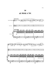Partition 3, Je pense à toi (partition complète), 40 Mélodies Poésies françaises par Victor Wilder