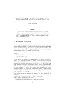 Getting started with Constraint Grammar