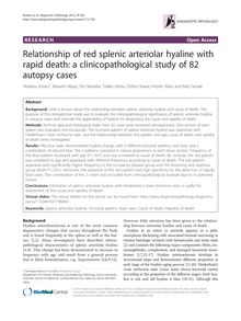 Relationship of red splenic arteriolar hyaline with rapid death: a clinicopathological study of 82 autopsy cases