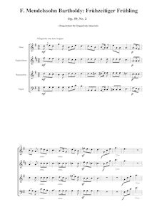 Partition , Frühzeitiger Frühling - Score et parties, 6 chansons im Freien zu singen, Op.59