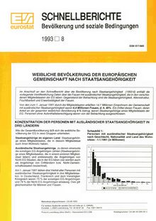 SCHNELLBERICHTE Bevölkerung und soziale Bedingungen. 1993 8