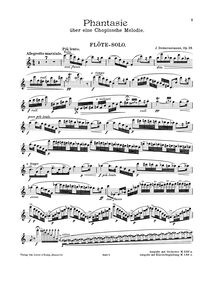 Partition flûte , partie, Fantaisie sur le Marche funebre de Chopin