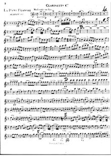 Partition clarinette 1, 2 (A), La dame blanche, Opéra-comique en trois actes par François Adrien Boieldieu