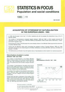 Acquisition of citizenship by naturalisation in the European Union 1993