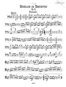 Partition de violoncelle, Serenade pour corde Trio, Op.8 par Ludwig van Beethoven