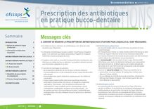 Prescription des antibiotiques en pratique bucco:dentaire : Recommandations 20/09/2011