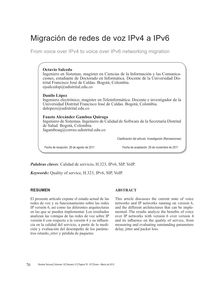 MIGRACIÓN DE REDES DE VOZ IPv4 A IPv6(From voice over IPv4 to voice over IPv6 networking migration)