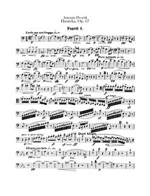 Partition basson 1, 2, Hussite Overture, Husitská, Dvořák, Antonín