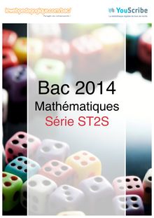 Corrigé bac 2014 - Série ST2S - Maths