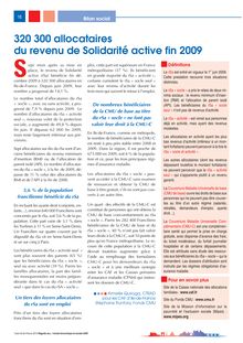 320 300 allocataires du revenu de Solidarité active fin 2009