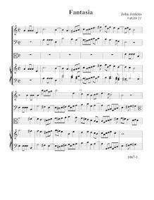 Partition Fantasia VdGS No. 22 - partition complète, fantaisies et Pavin pour 3 violes de gambe et orgue