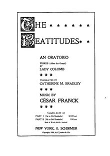 Partition , partie 2: Beatitudes 5-8, Les Béatitudes, Franck, César