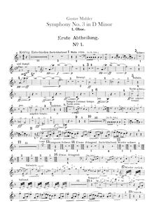 Partition hautbois 1, 2, 3, 4 (doubles anglais cor), Symphony No 3