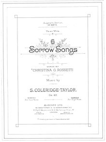 Partition complète, 6 Sorrow chansons Op.57, Coleridge-Taylor, Samuel