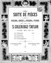 Partition Piano,  pour violon et Piano, Op.3, Coleridge-Taylor, Samuel