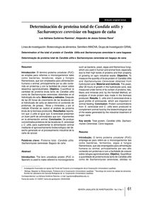 Determinación de proteína total de Candida utilis y Sacharomyces cerevisiae en bagazo de caña (Determination of the total of protein of Candida Utilis and Sacharomyces cerevisiae in cane bagasse )