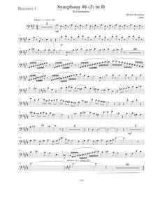 Partition basson 1, Symphony No.6  Magnificat , D major, Rondeau, Michel par Michel Rondeau