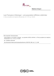 Les Français à l étranger : une population difficile à délimiter - article ; n°3 ; vol.11, pg 193-203
