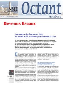 Les revenus des Bretons en 2010 : les jeunes actifs subissent plus durement la crise (Octant Analyse n° 38)