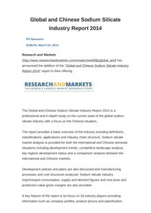 Global and Chinese Sodium Silicate Industry Report 2014