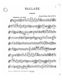 Partition de violon, 4 Bagatelles, Bagatelles pour le violon avec accompagnement de piano par József Bloch