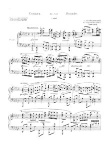 Partition complète, Piano Sonata en E-flat minor, E♭ minor, Stanchinsky, Aleksey