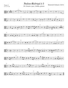 Partition ténor viole de gambe 2, alto clef, italien madrigaux, Schütz, Heinrich par Heinrich Schütz