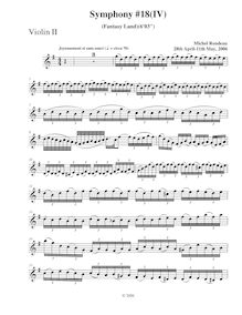 Partition violons II, Symphony No.18, B-flat major, Rondeau, Michel par Michel Rondeau