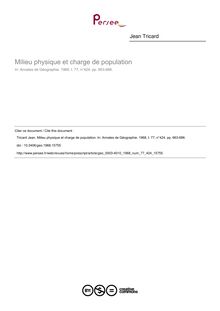 Milieu physique et charge de population - article ; n°424 ; vol.77, pg 663-686