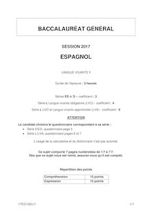 BAC ES-L-S 2017 LIBAN SUJET ESPAGNOL LV1