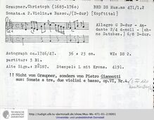 Partition No.4, partition complète, Trio sonates, Op.6, Gianotti, Pietro